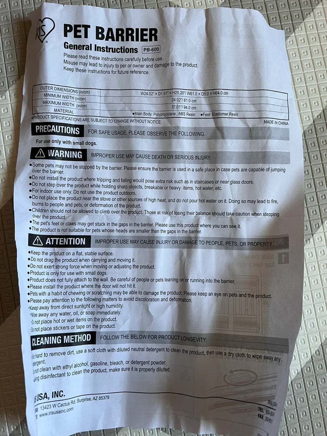IRIS USA White Pet Barrier - New in Box! image indicator(2)