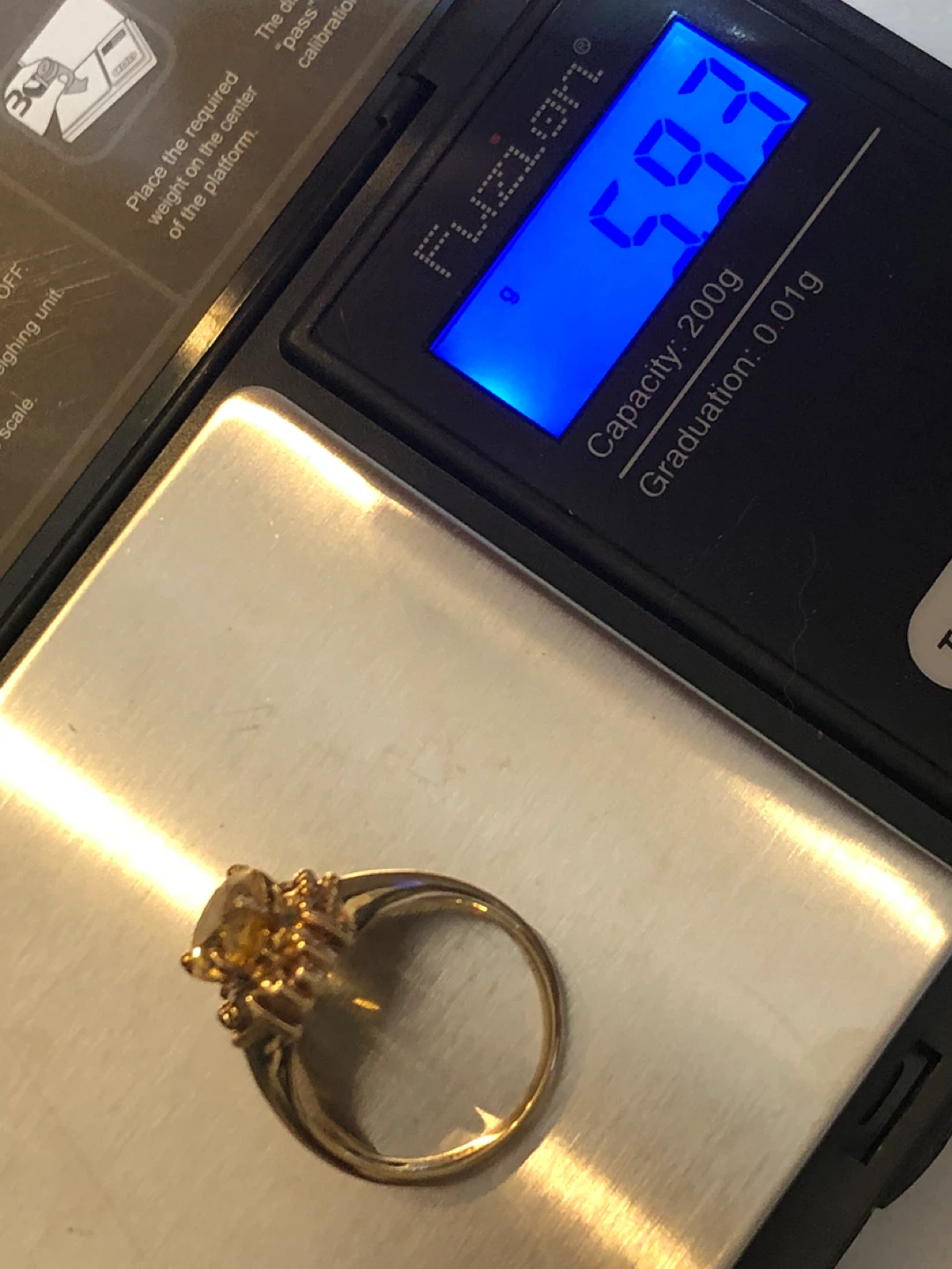 Vintage 14k Gold Ring with Yellow Stone - photo 4