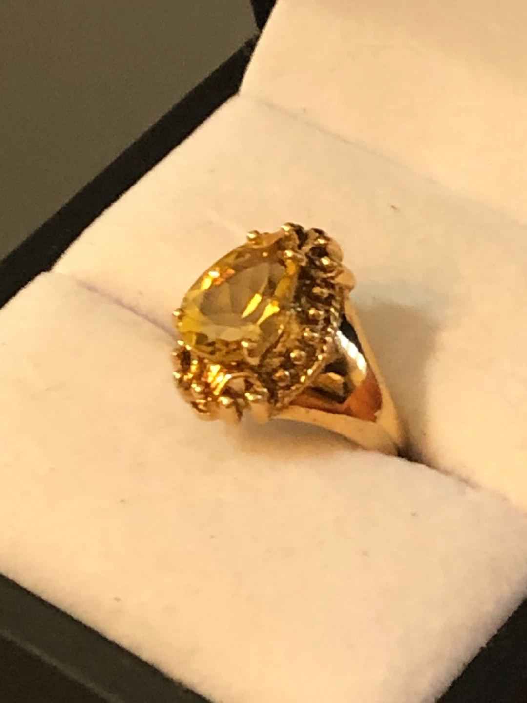 Vintage 14k Gold Ring with Yellow Stone - photo 2