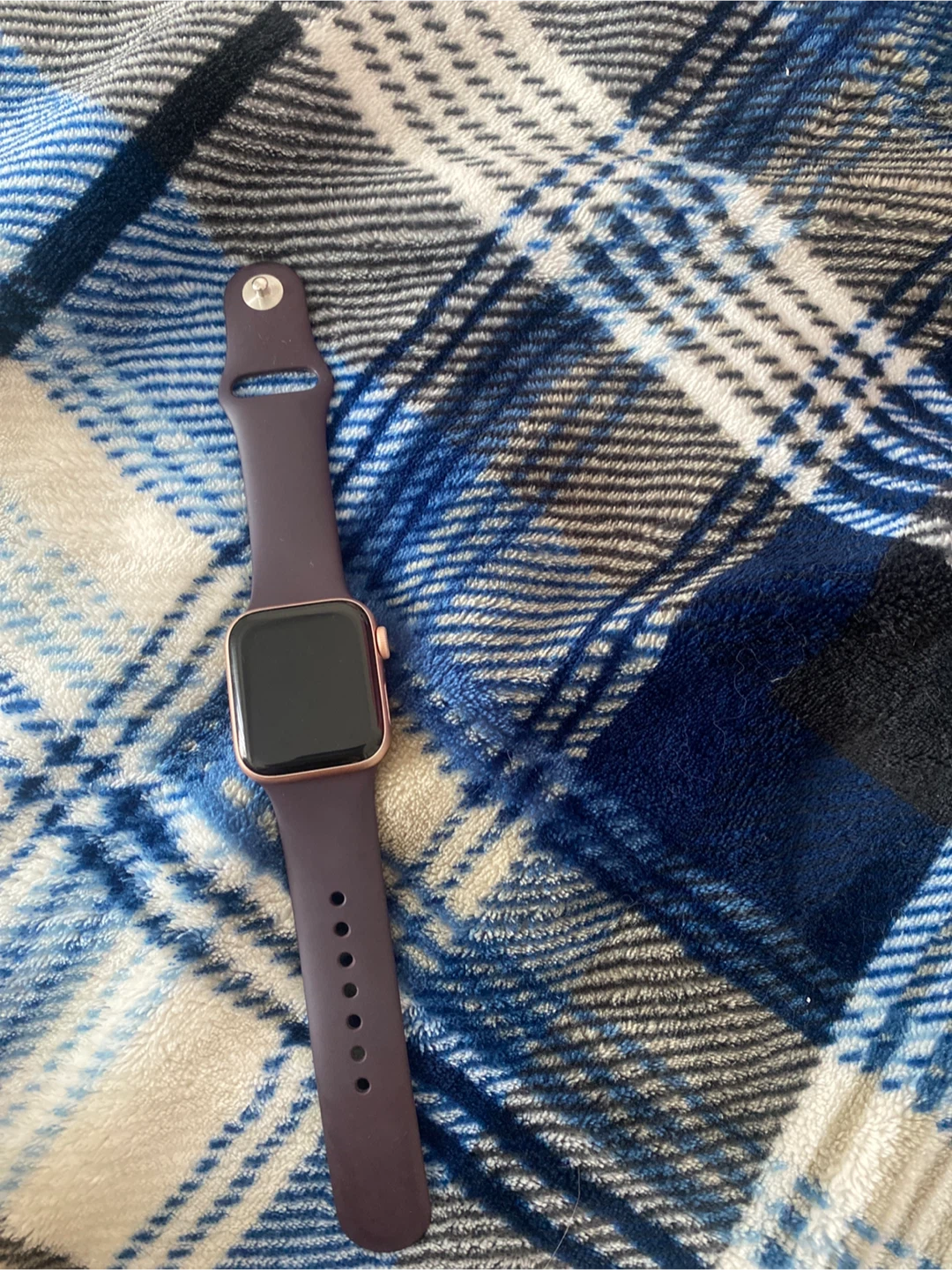 Apple Watch with Plum Band