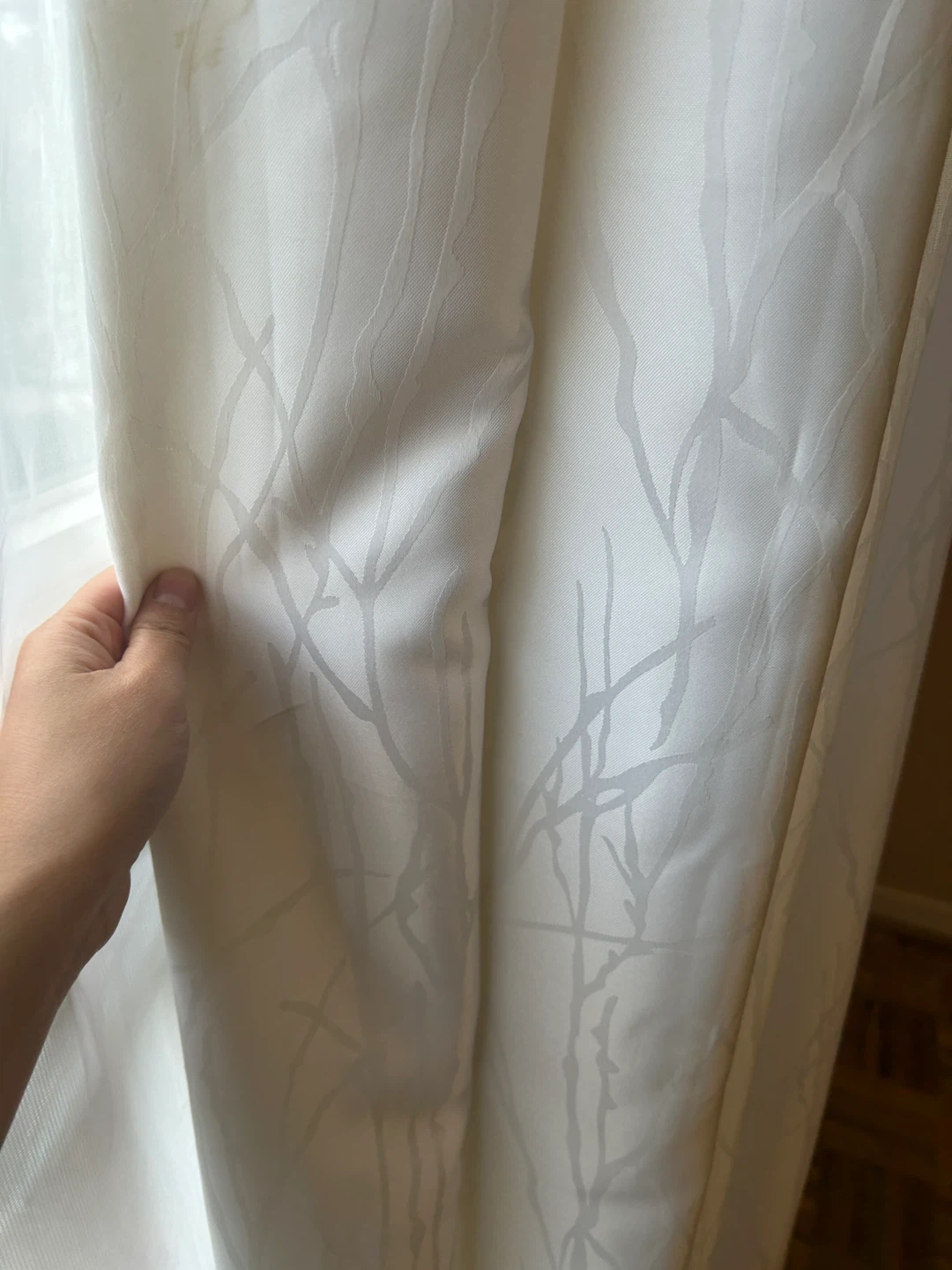 Creamy White patterned curtains - photo 2