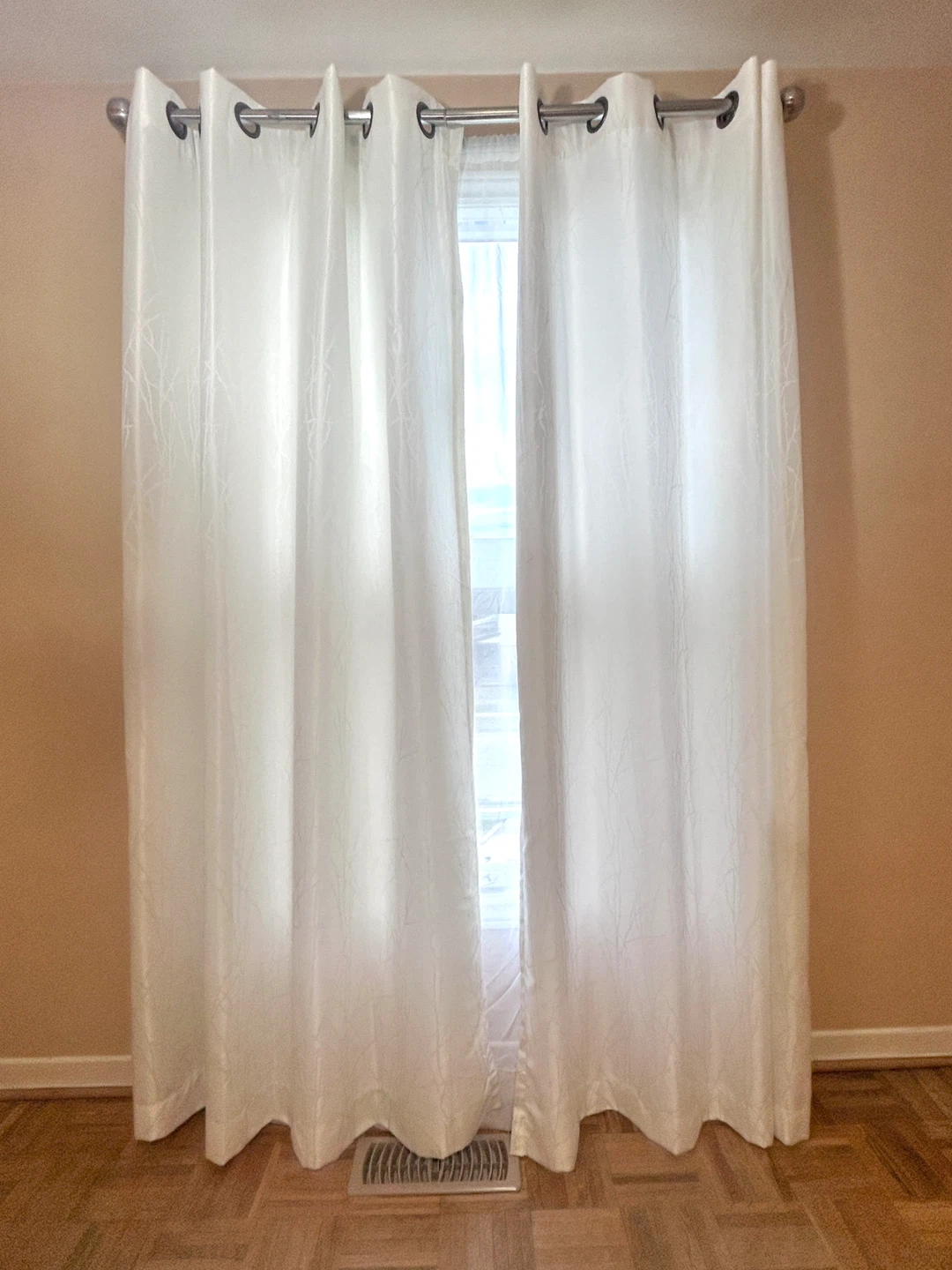 Creamy White patterned curtains