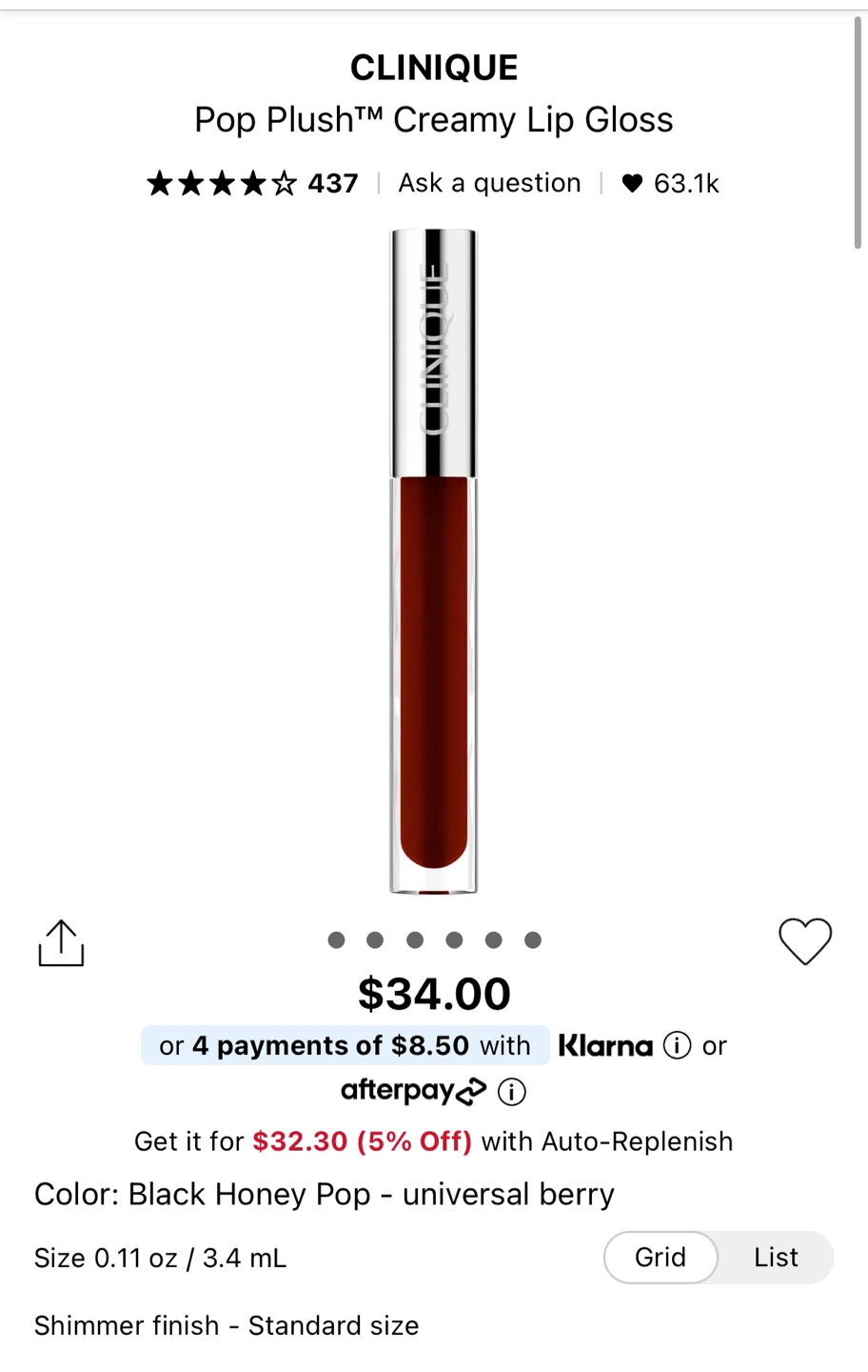 Clinique Pop Plush Creamy Lip Gloss - Black Honey Pop - photo 2