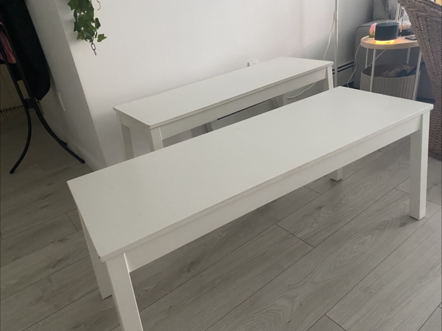 white IKEA Bench