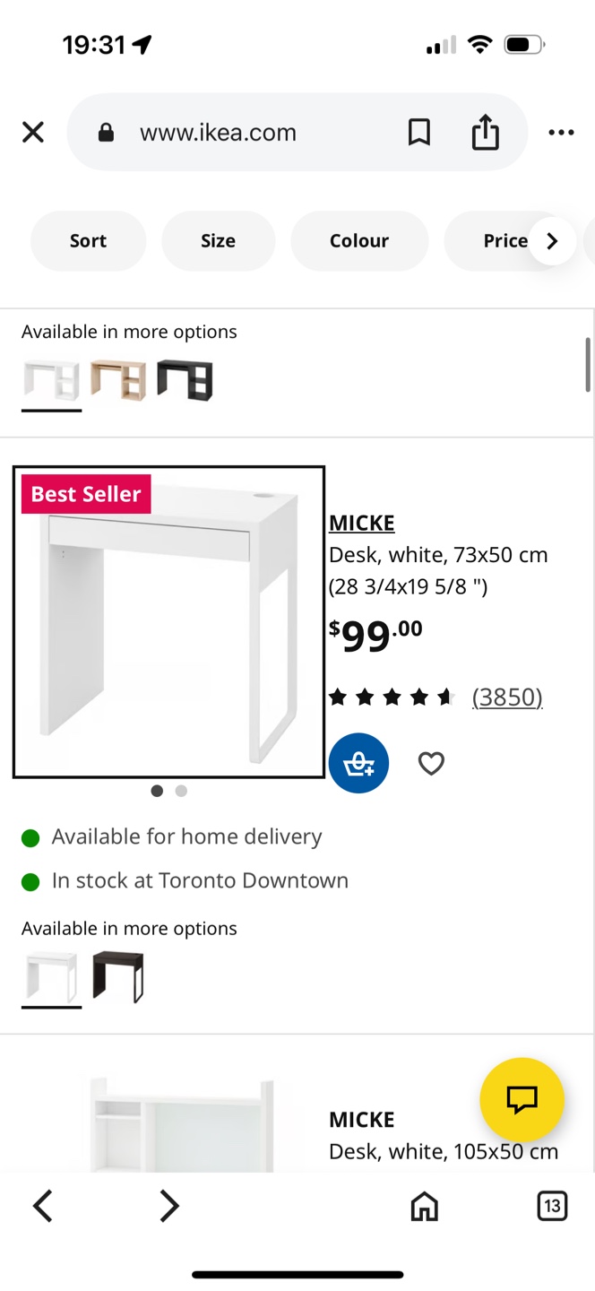 White IKEA Desk (Micke) - photo 3