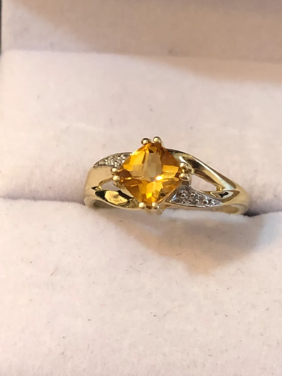 Citrine & Diamond Accent 10k Gold Ring, 2.51g thumbnail
