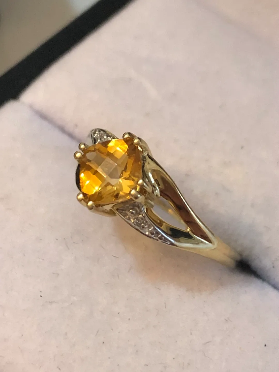 Citrine & Diamond Accent 10k Gold Ring, 2.51g image indicator(2)