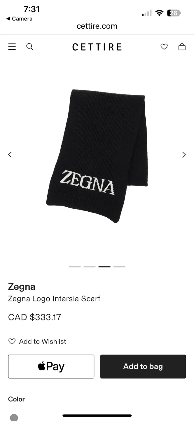 Zegna Black Logo Intarsia Scarf