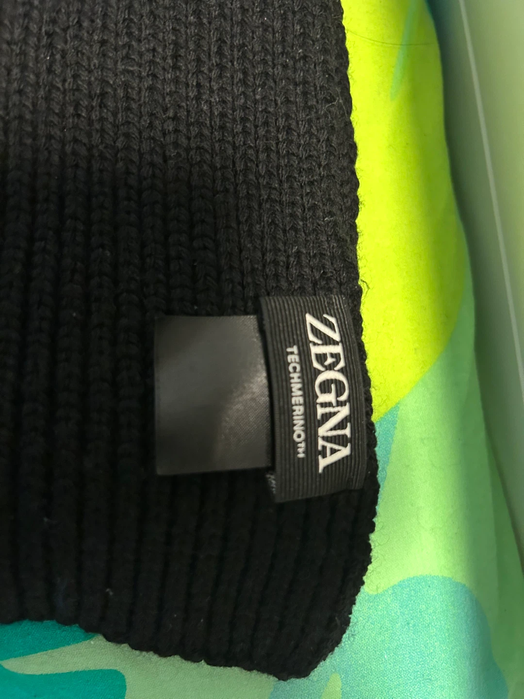 Zegna Black Logo Intarsia Scarf - photo 4