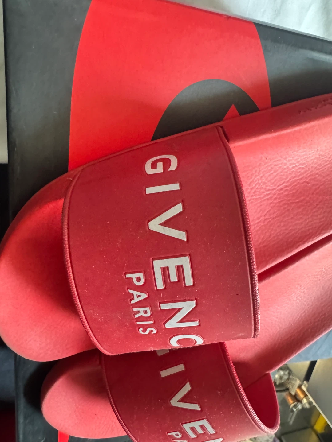 Givenchy Red Slides - Size US 8 - photo 4