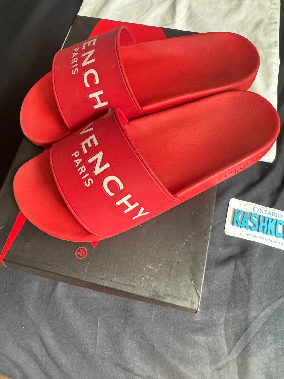 Givenchy Red Slides - Size US 8 - photo 2