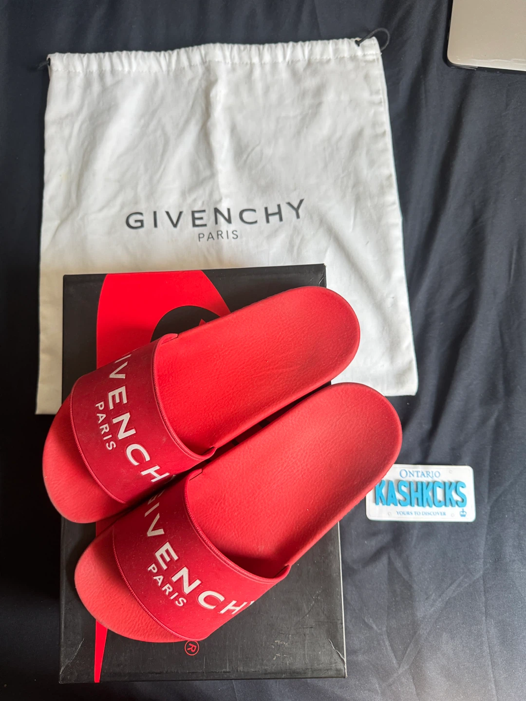 Givenchy Red Slides - Size US 8