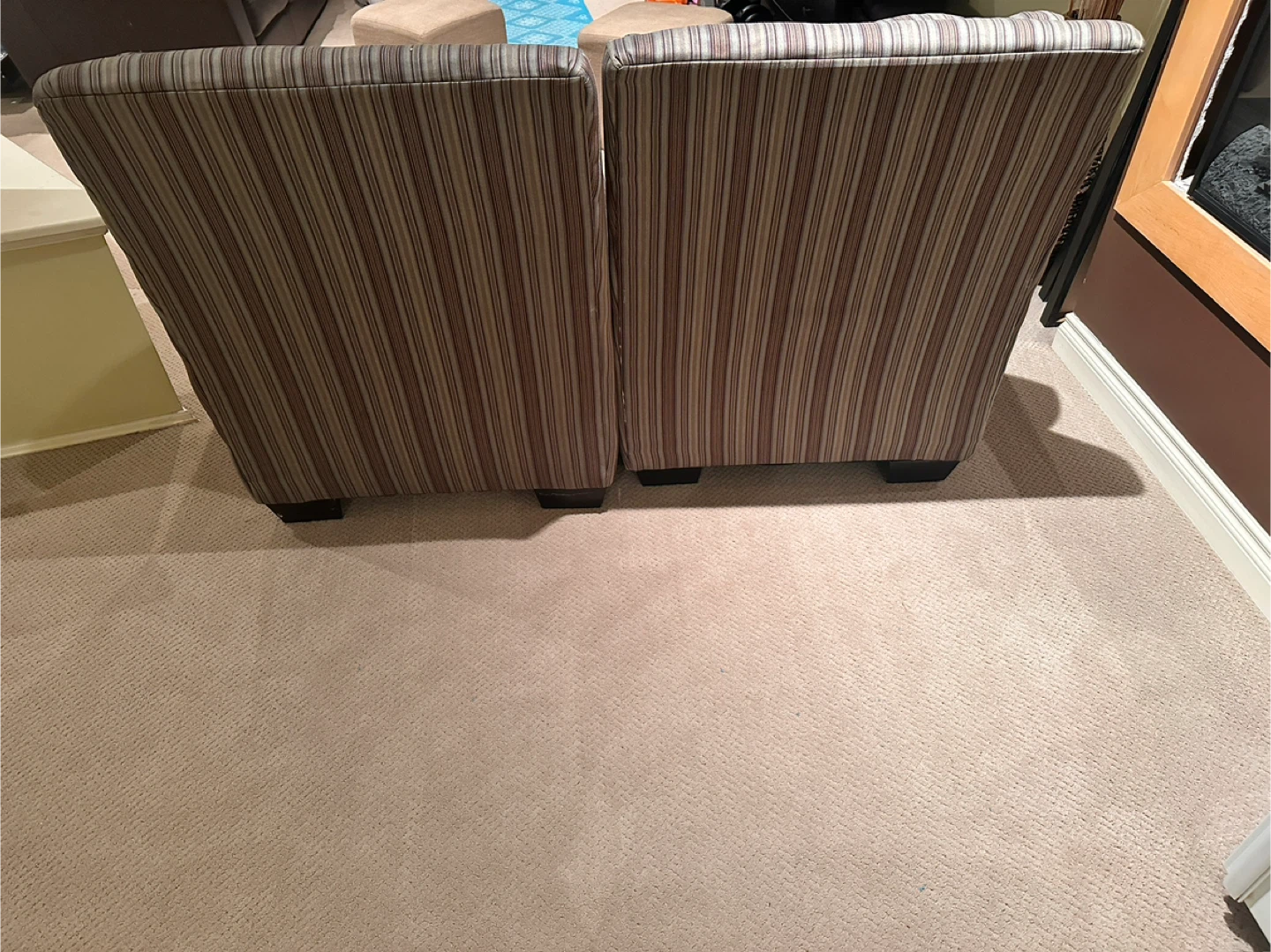 Striped Armless Accent Chair - Set of 2 - photo 3