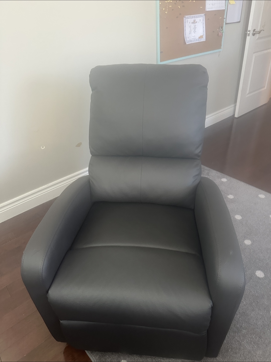 Gray Leather Recliner Chair - photo 3