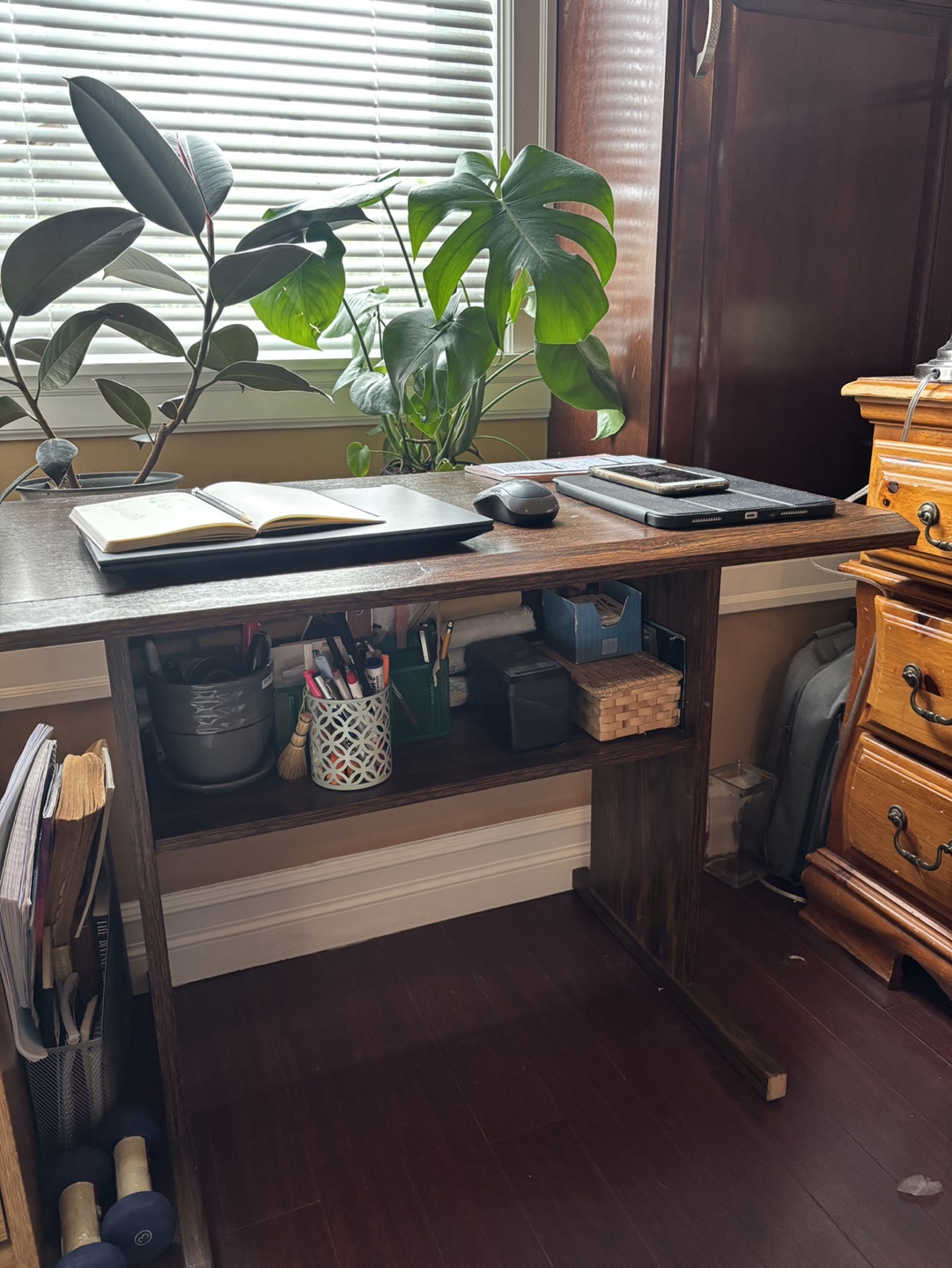 Wooden Desk with Shelf - photo 2