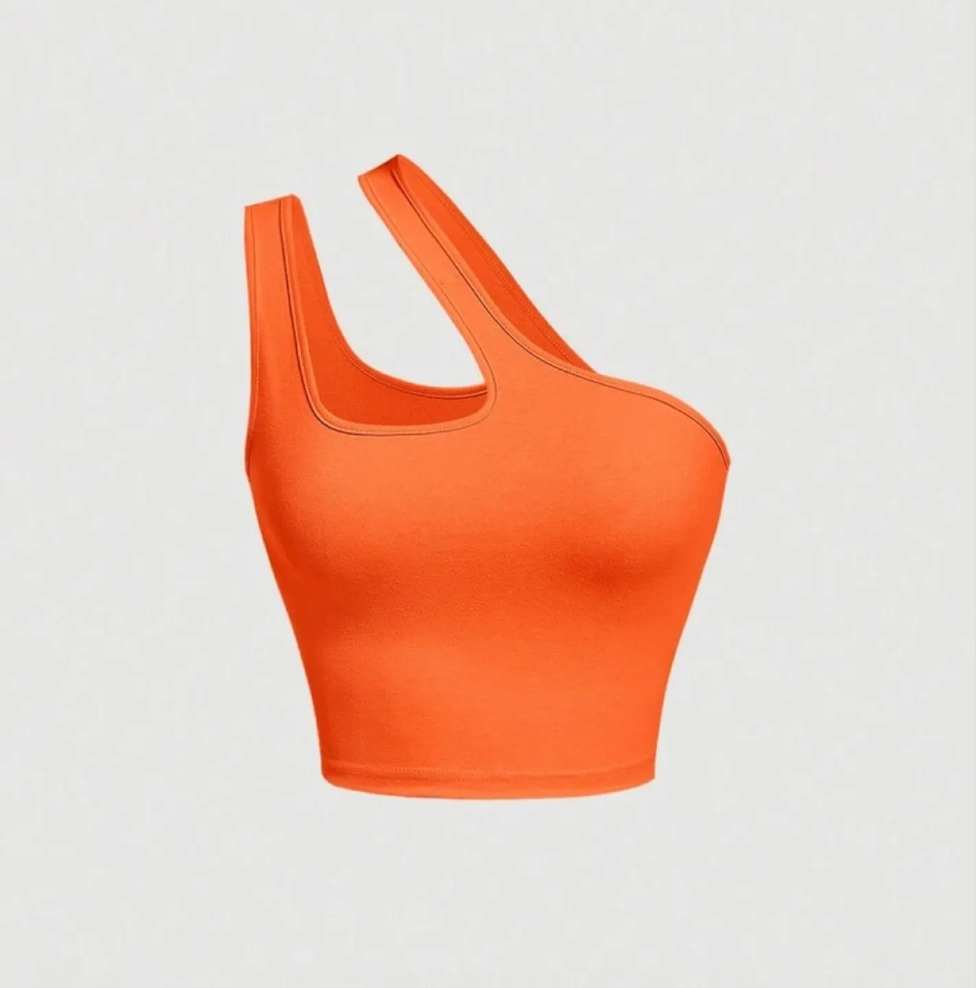 Shein Orange One Shoulder Tank Top image indicator(4)