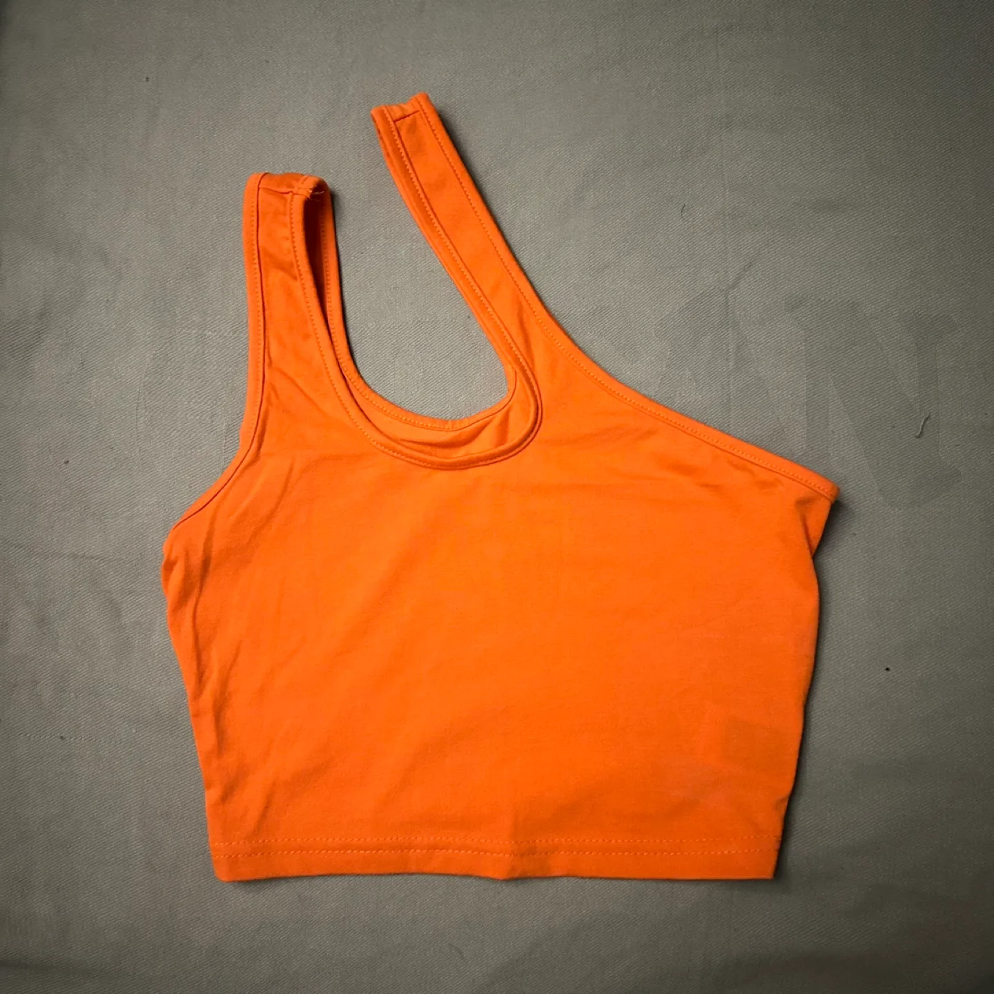 Shein Orange One Shoulder Tank Top thumbnail