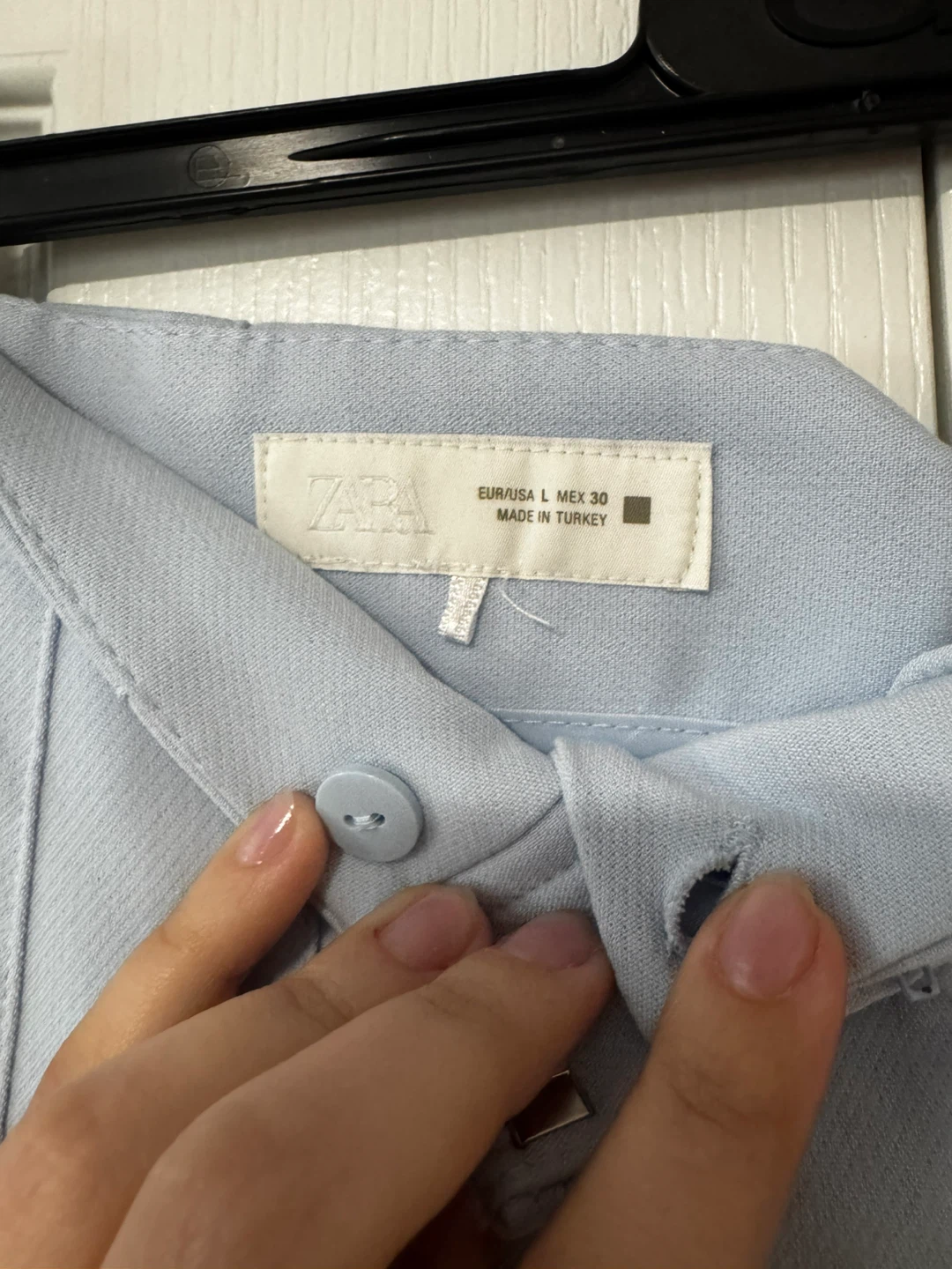Zara Light Blue Trousers - Size L - photo 2