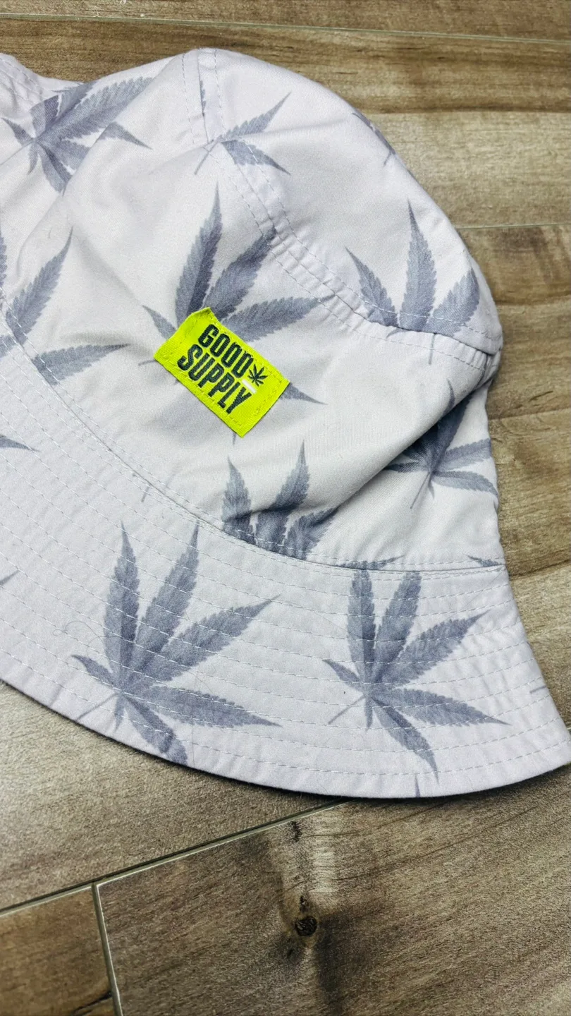 Good Supply Cannabis Leaf Print Reversible Bucket Hat image indicator(2)