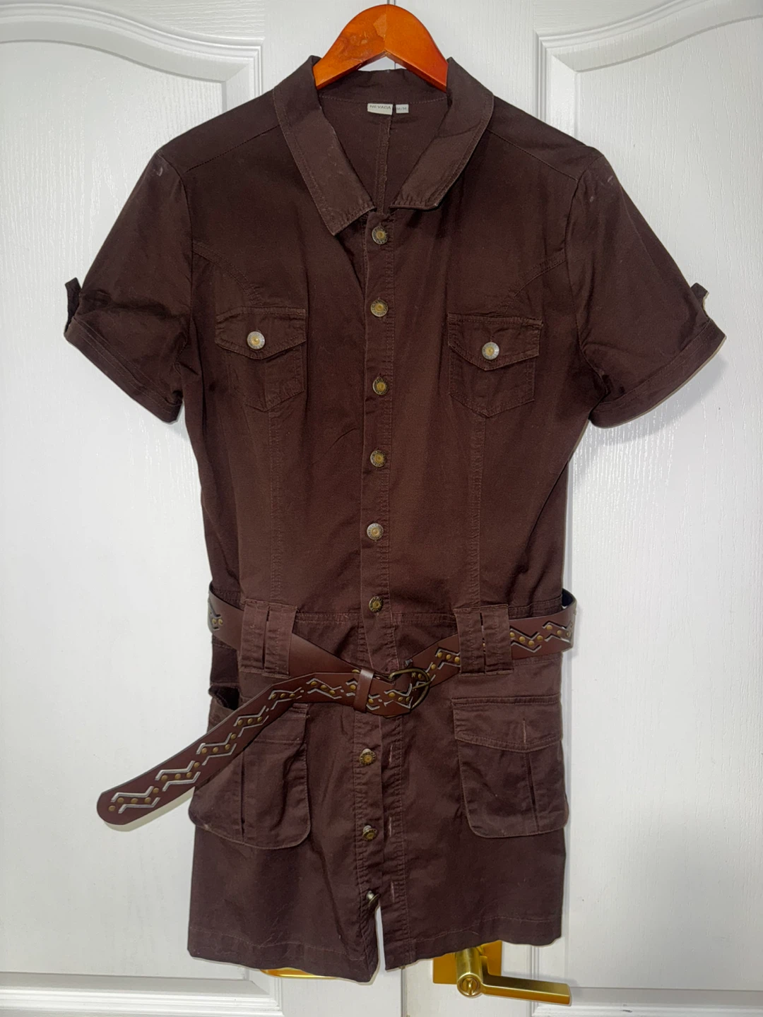 Brown belted Nevada safari dress - medium - photo 2