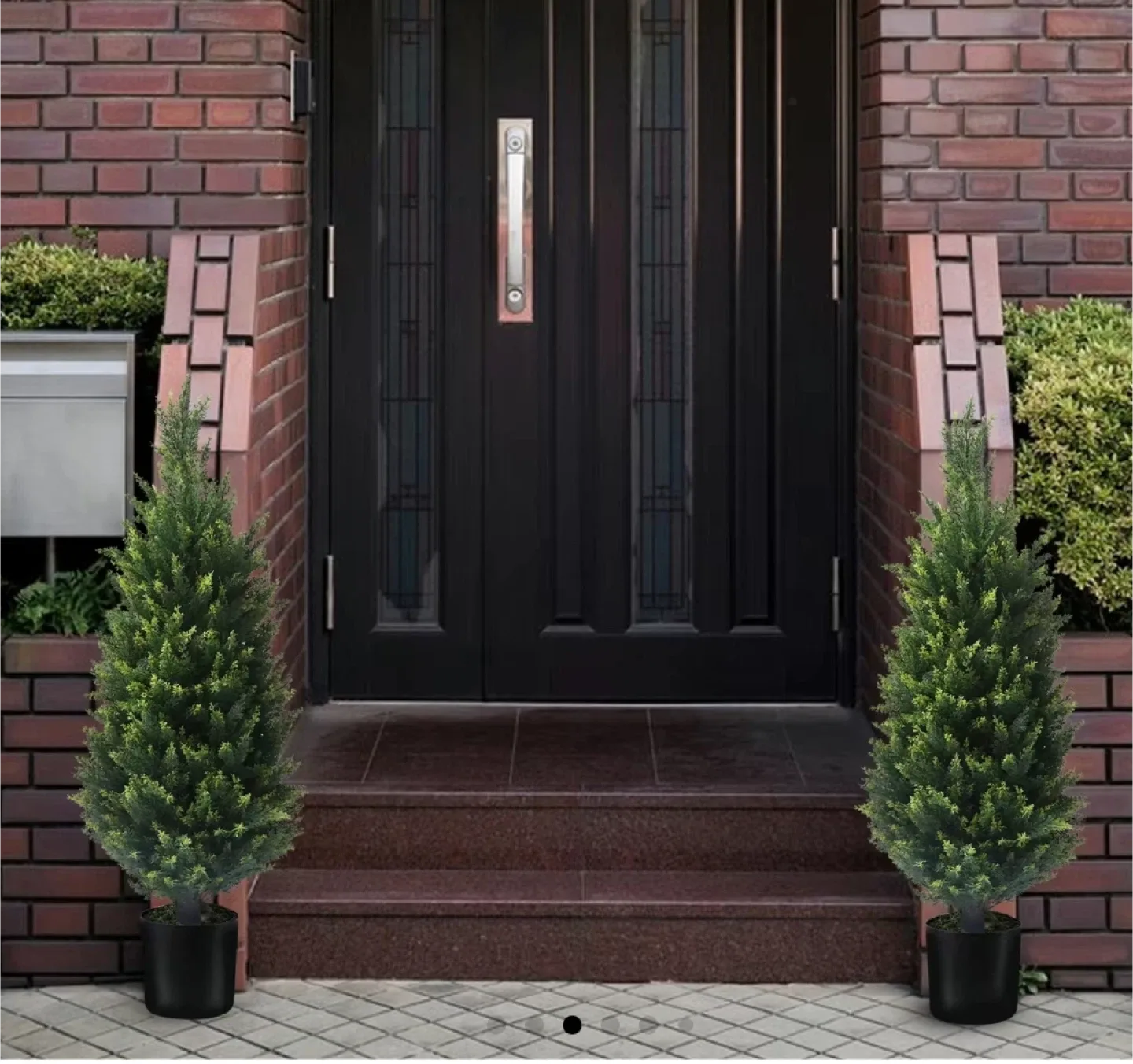 37 Inch Artificial Cedar Topiary Trees Set of 2 image indicator(5)