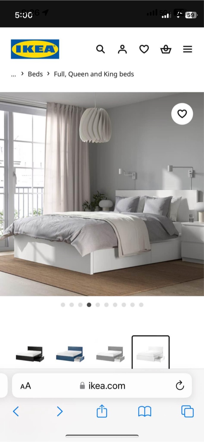 IKEA Brimnes White Bed Frame with Storage - photo 2