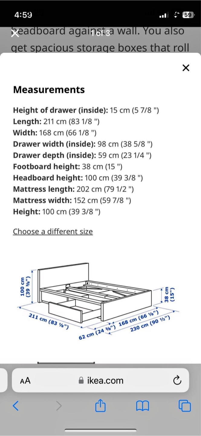 IKEA Brimnes White Bed Frame with Storage - photo 3