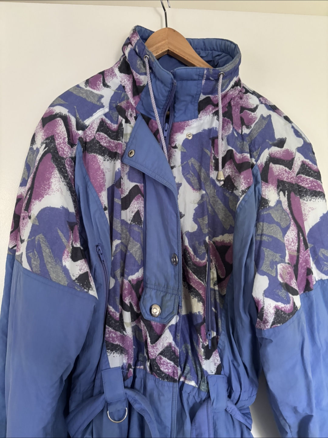 Vintage Blue and Purple Ski Suit