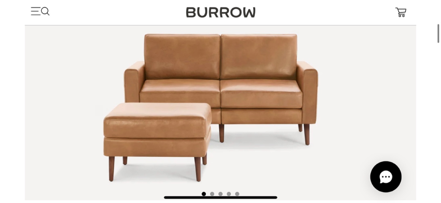 Burrow Nomad Leather Sofa with Ottoman