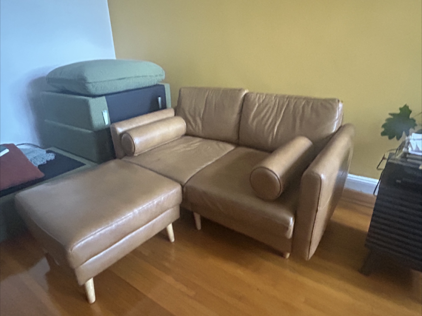 Burrow Nomad Leather Sofa with Ottoman - photo 2
