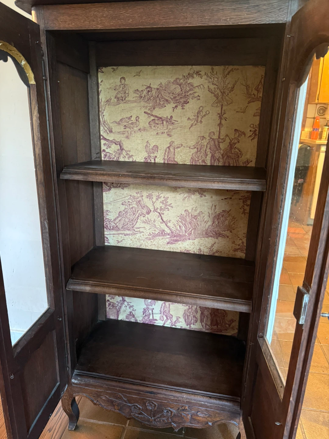 Antique Dark Wood Display Cabinet - photo 4