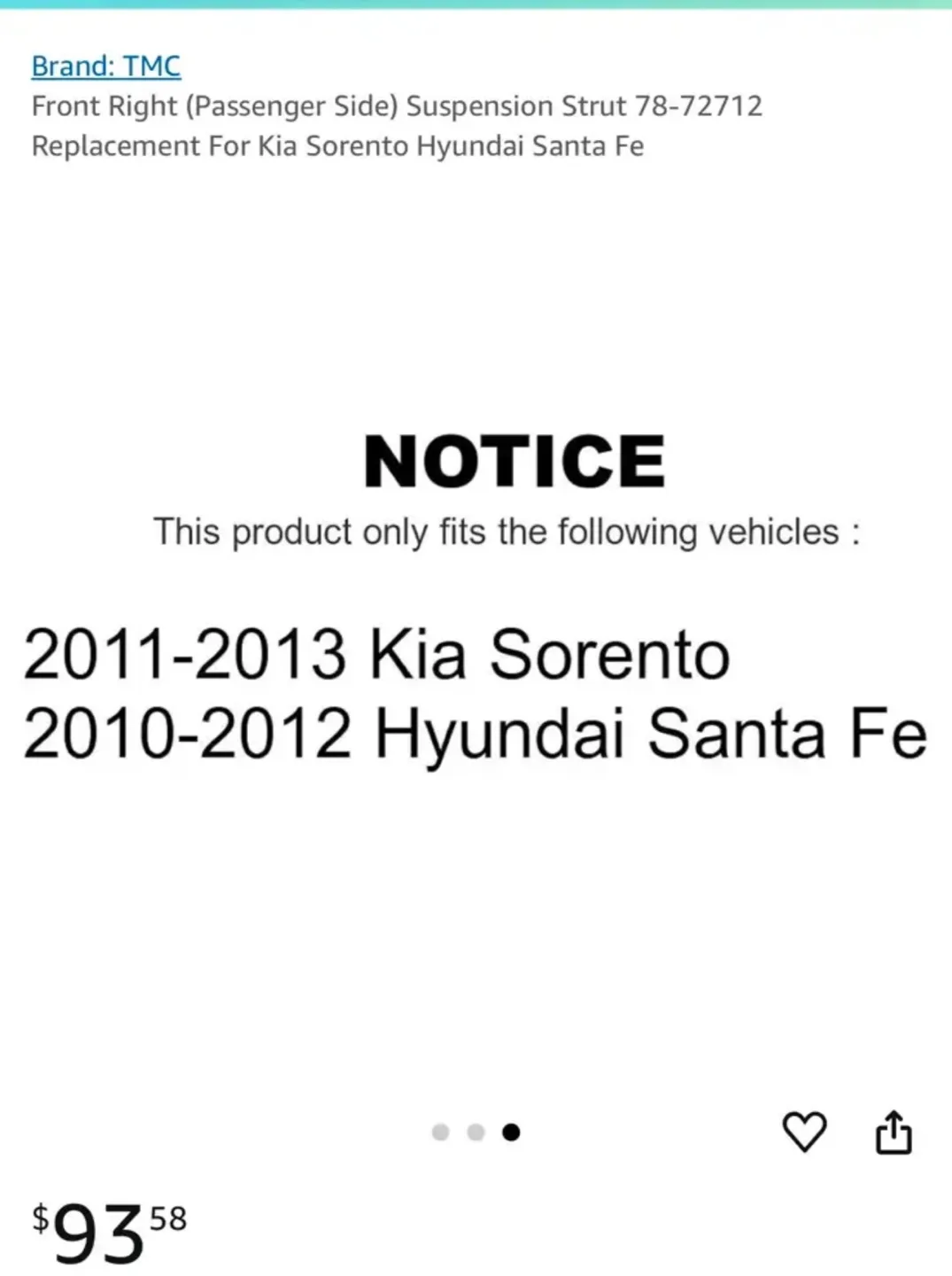 Front Right Strut Hyundai Kia image indicator(3)