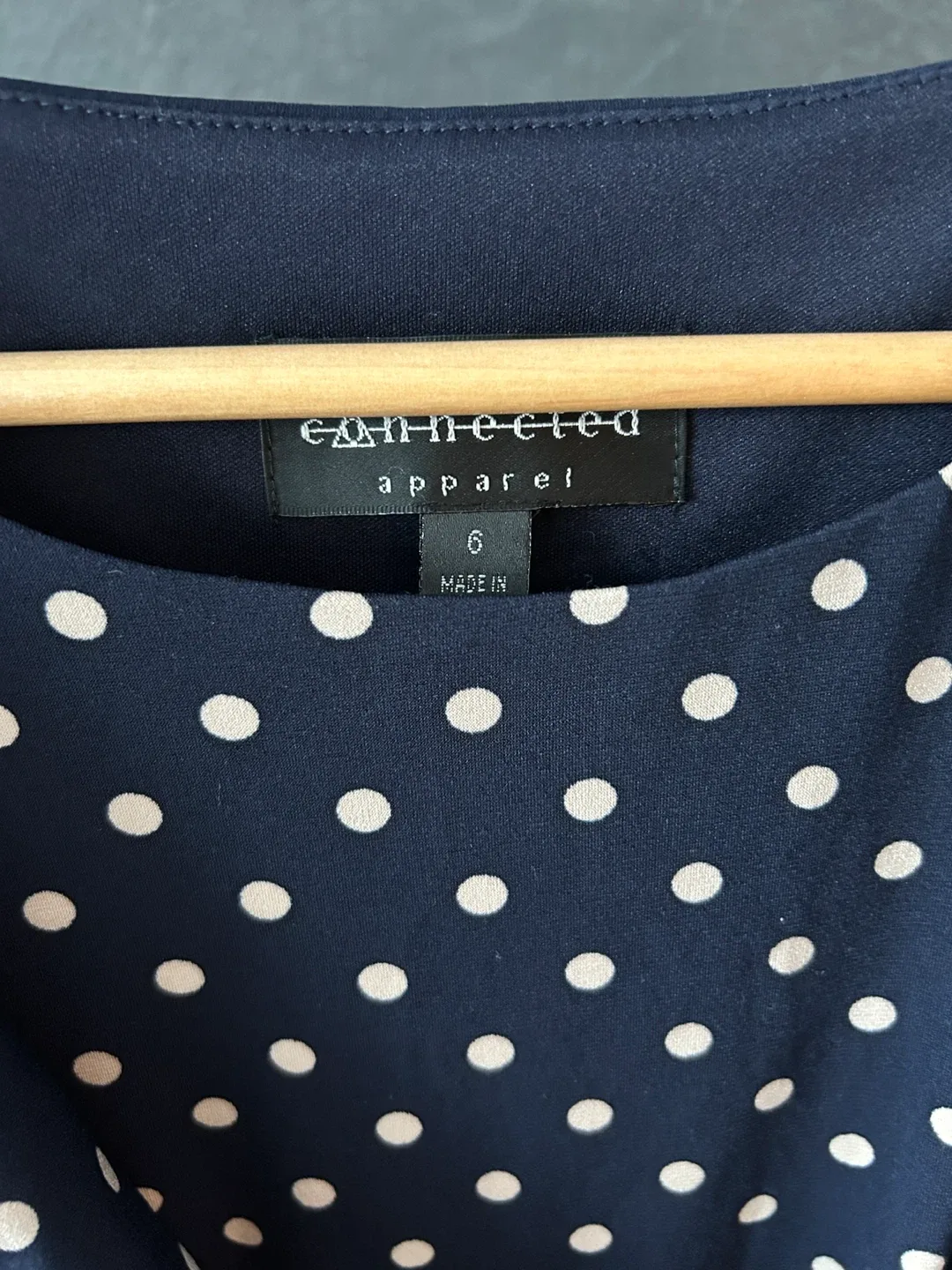 Connected Apparel Navy Polka Dot Dress - Size 6 image indicator(4)