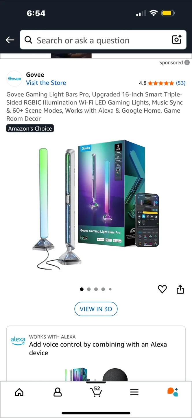 🥕 Govee Gaming Light Bars Pro - Smart RGBIC Lights thumbnail