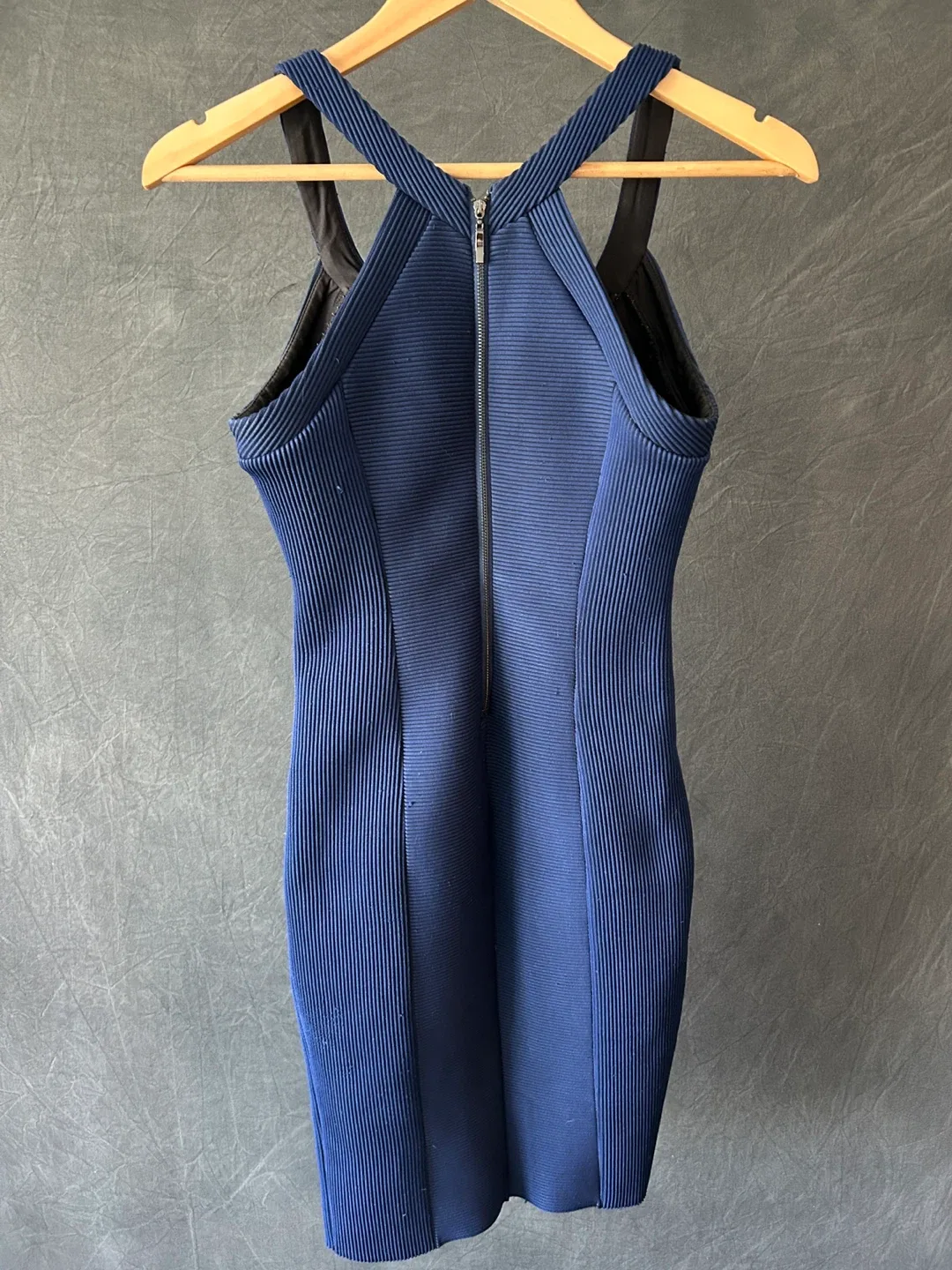 Guess Blue Ribbed Bodycon Dress - Size 0 image indicator(4)