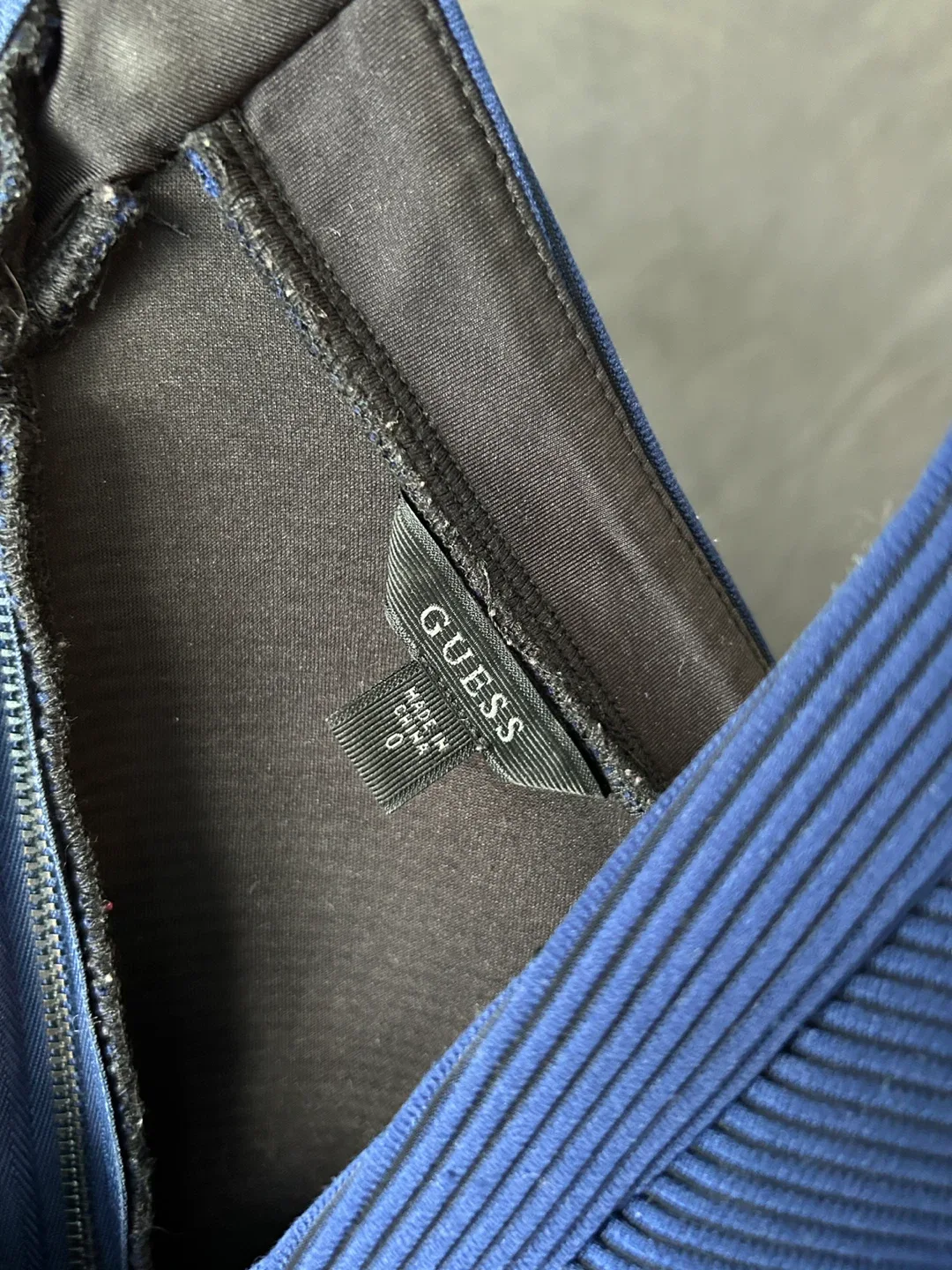 Guess Blue Ribbed Bodycon Dress - Size 0 image indicator(3)