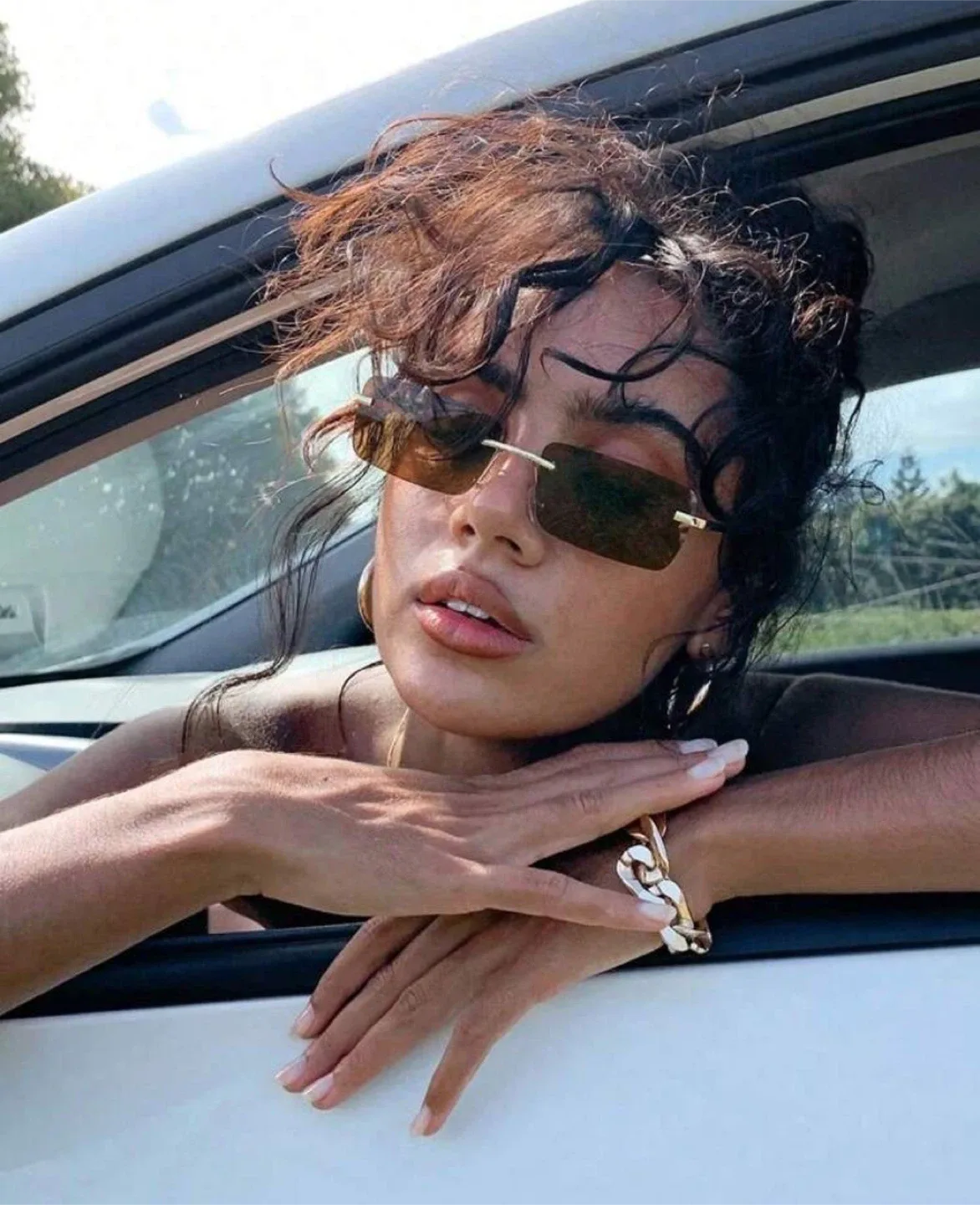Brown Square Sunglasses thumbnail