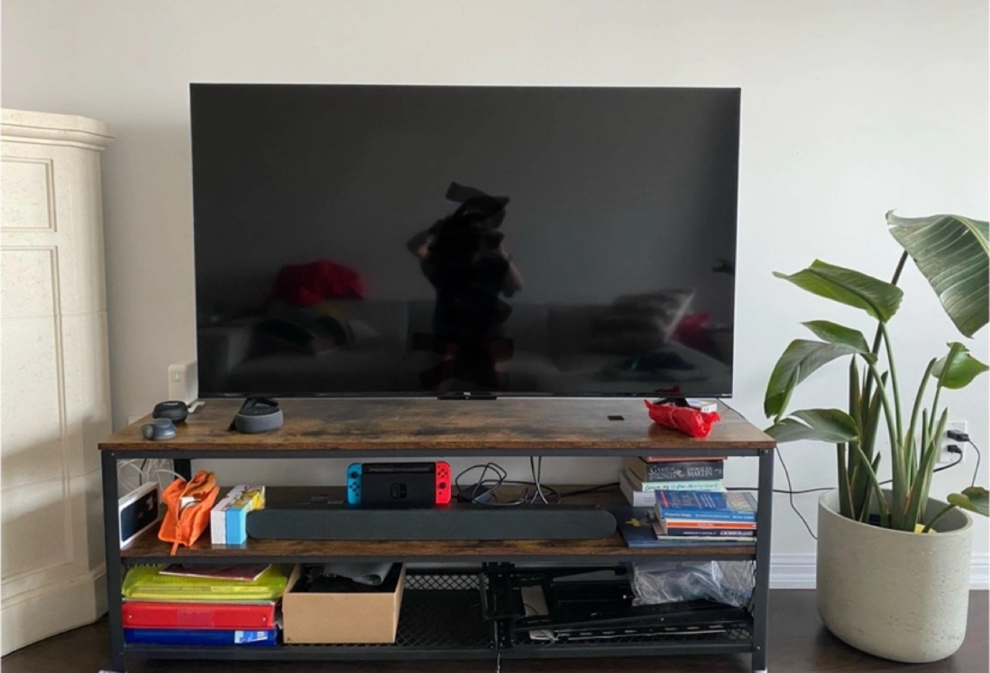 VASAGLE TV Stand, Rustic Brown ULTV50BX