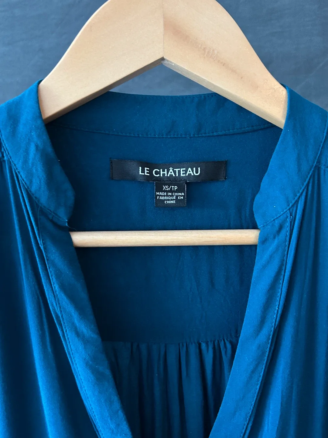 Le Chateau Teal Blouse - Size XS thumbnail