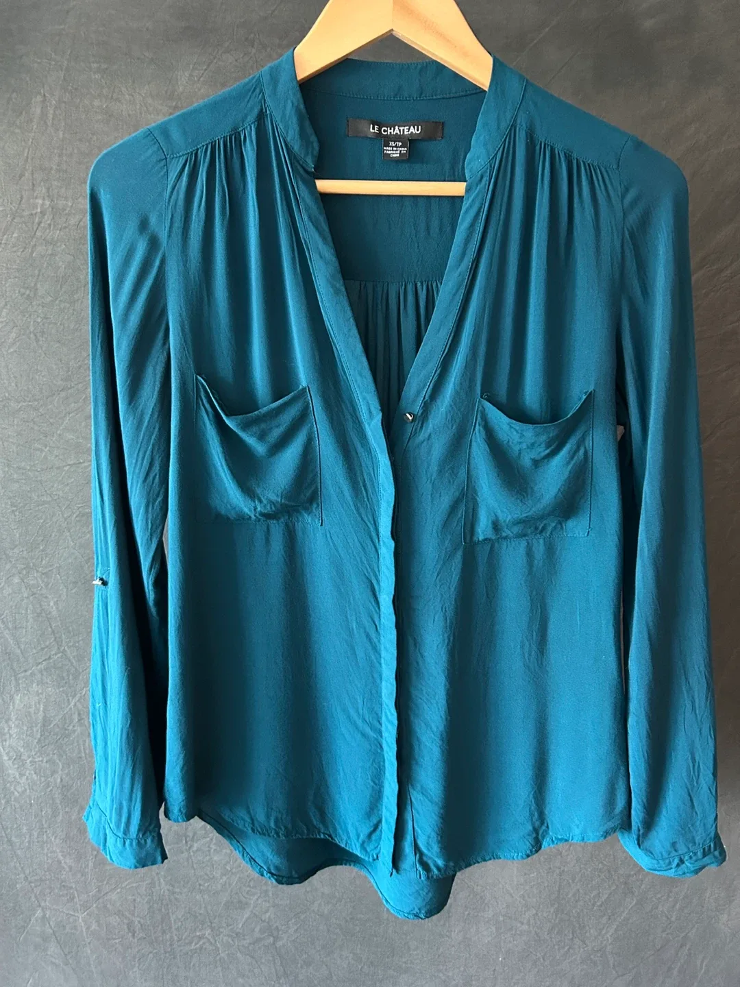 Le Chateau Teal Blouse - Size XS image indicator(4)