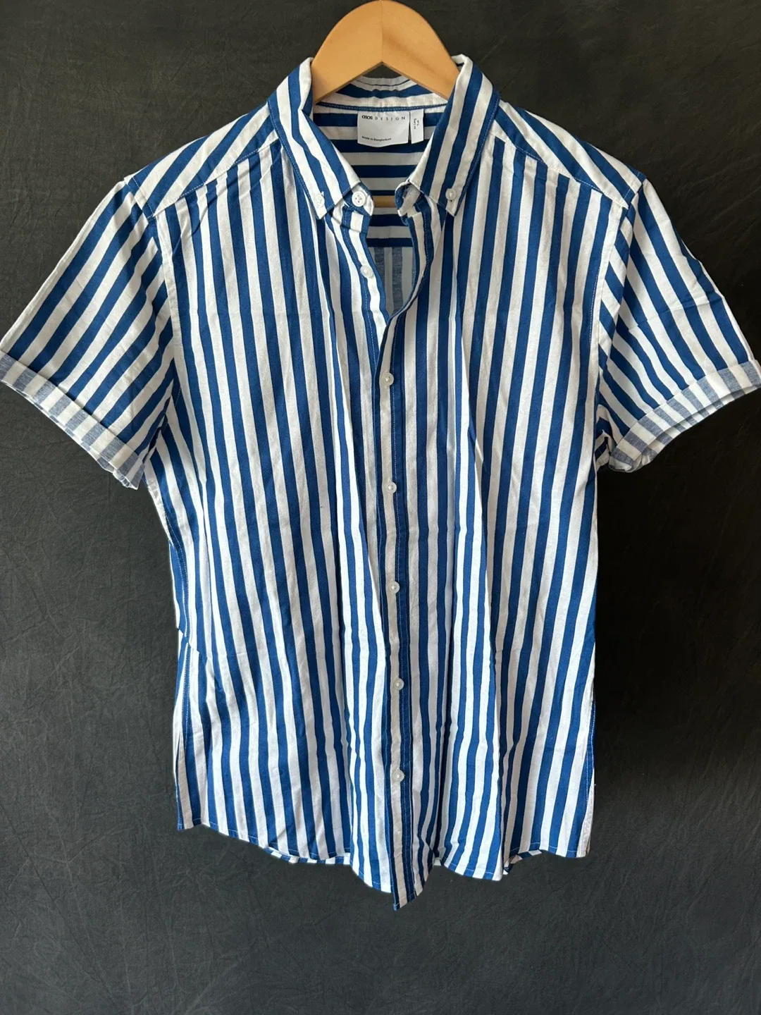 ASOS Design Blue & White Striped Shirt - Size M thumbnail