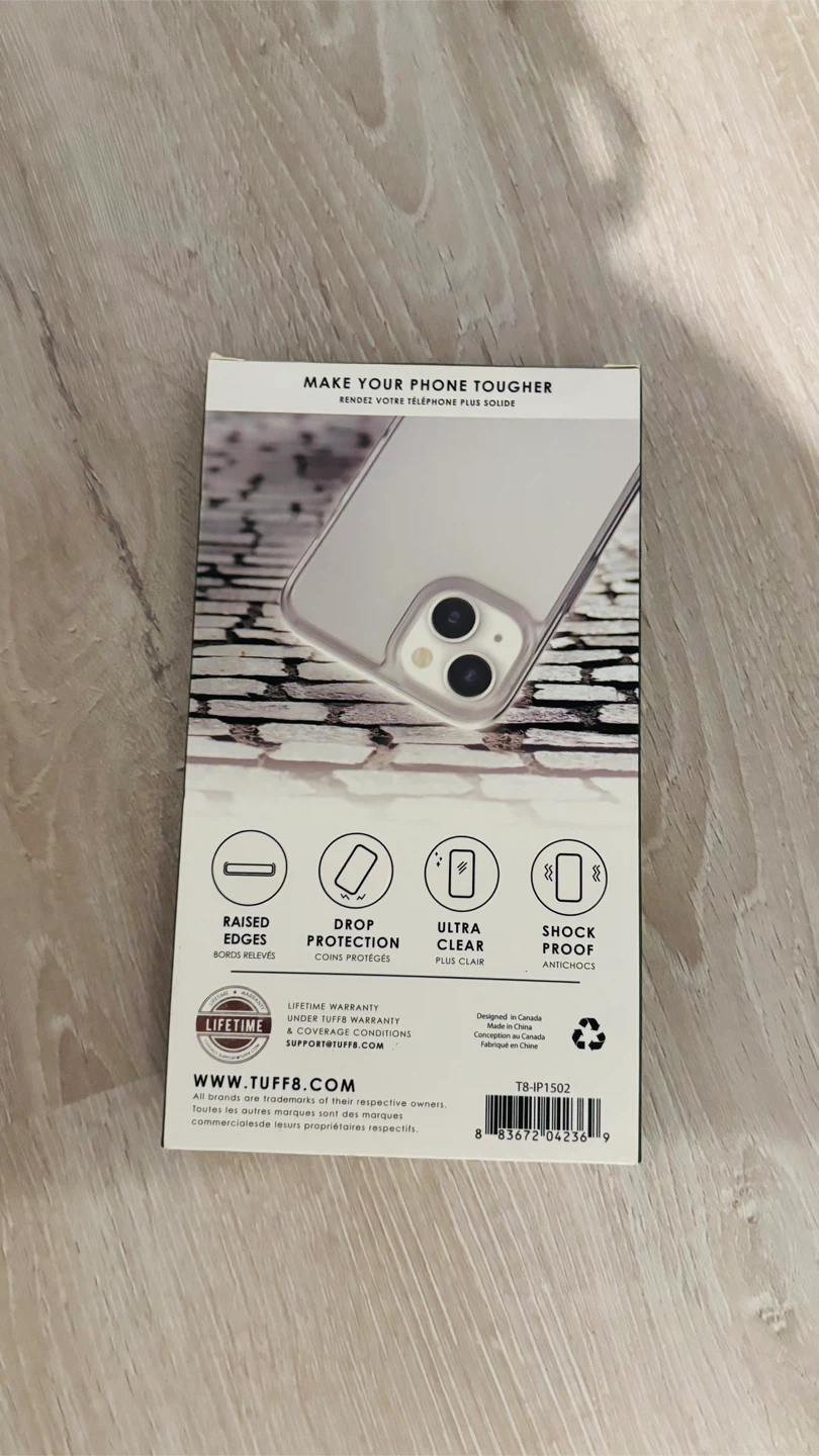 Tuff8 iPhone 14 Plus/15 Plus Clear Case