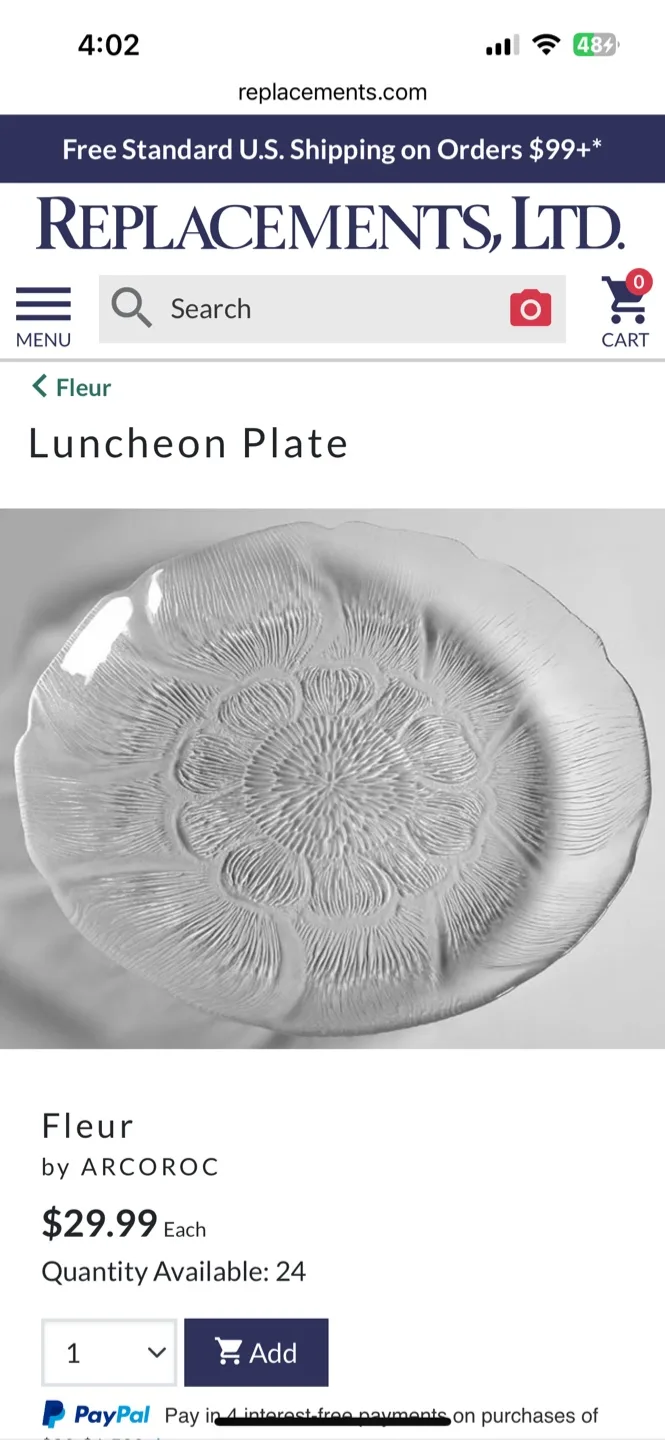 Vintage Arcoroc “Fleur” Dinner and Salad Plates - Set of 7 image indicator(9)