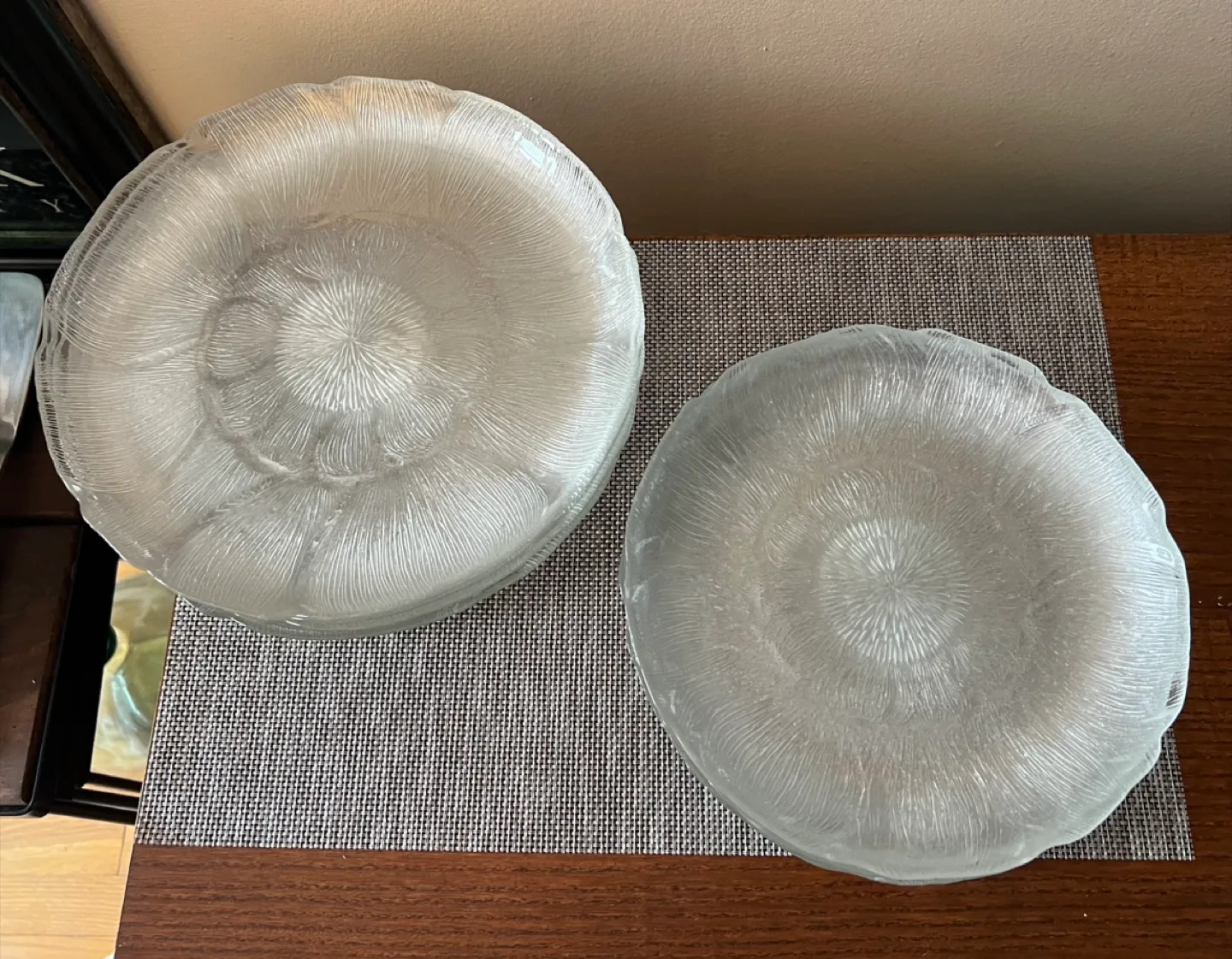 Vintage Arcoroc “Fleur” Dinner and Salad Plates - Set of 7 image indicator(2)