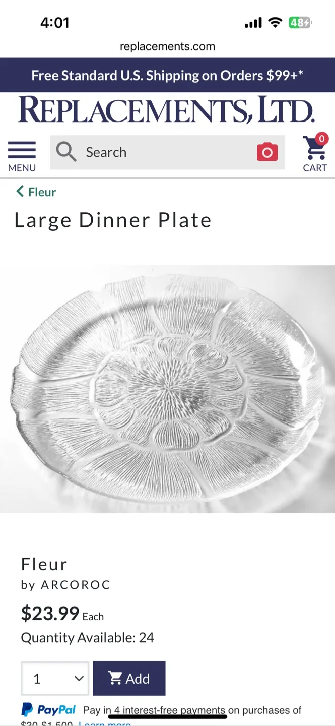 Vintage Arcoroc “Fleur” Dinner and Salad Plates - Set of 7 image indicator(8)