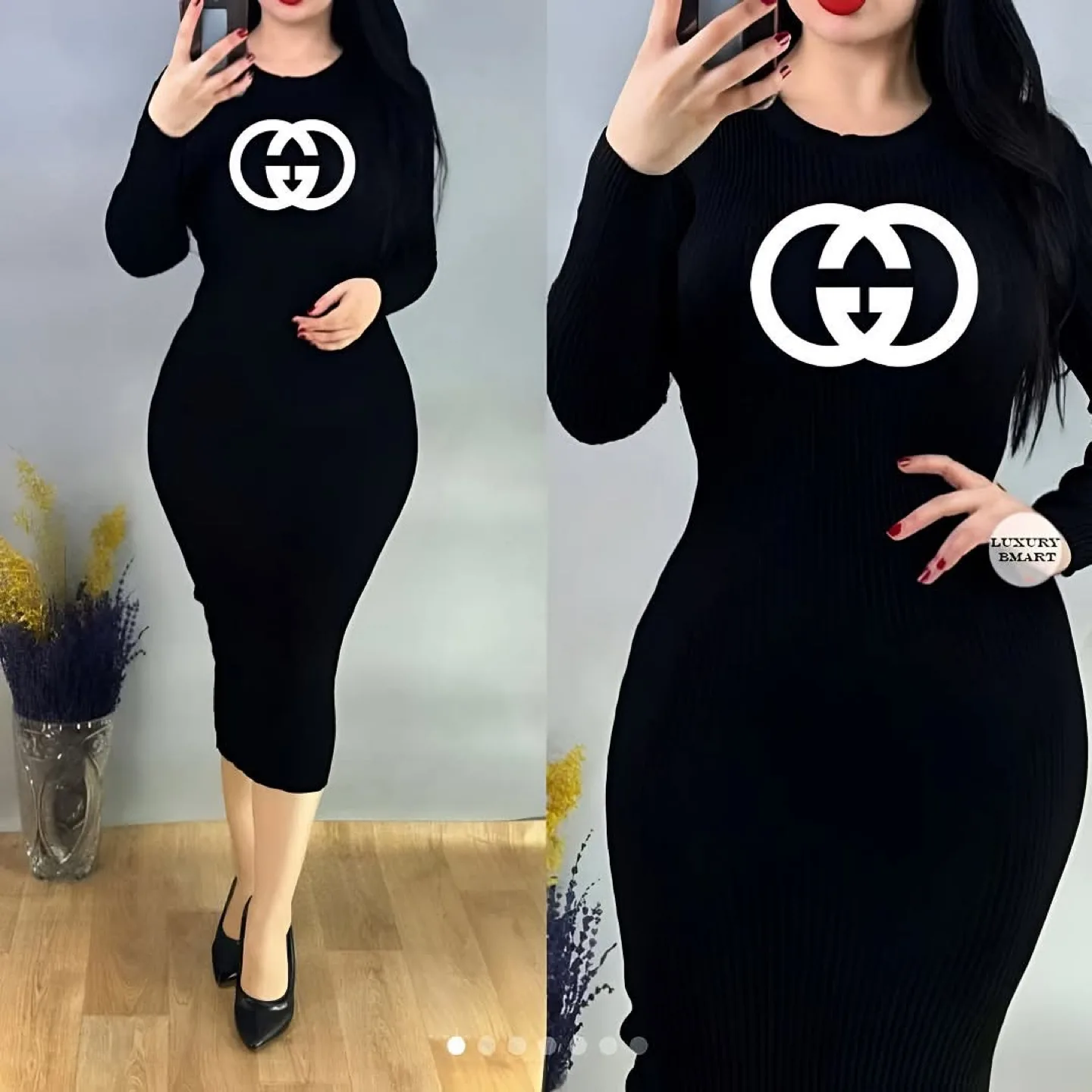 Gucci-Inspired Bodycon Midi Dress thumbnail