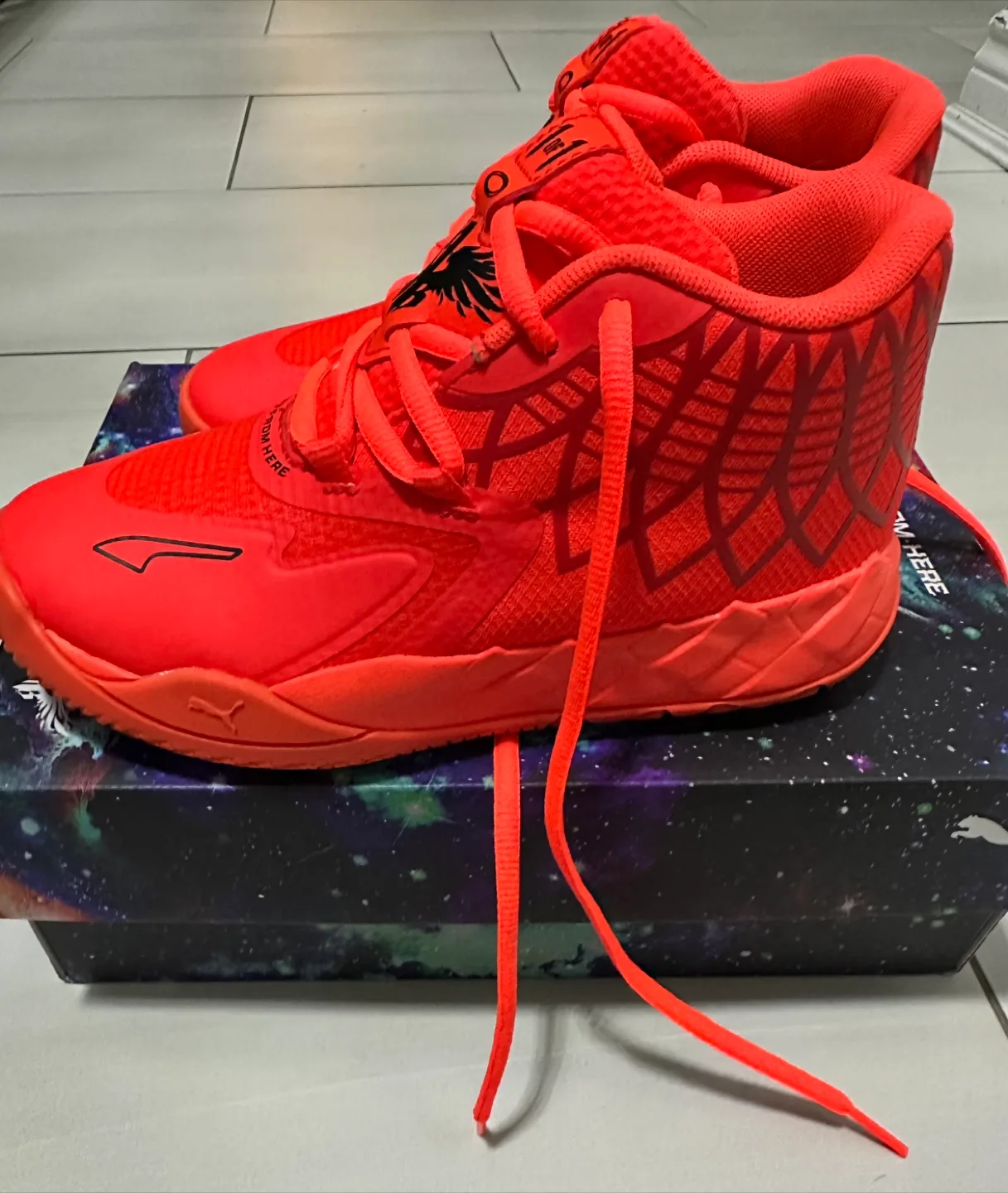 Puma Melo MB.01 Lo Red Blast Shoes, with box image indicator(4)