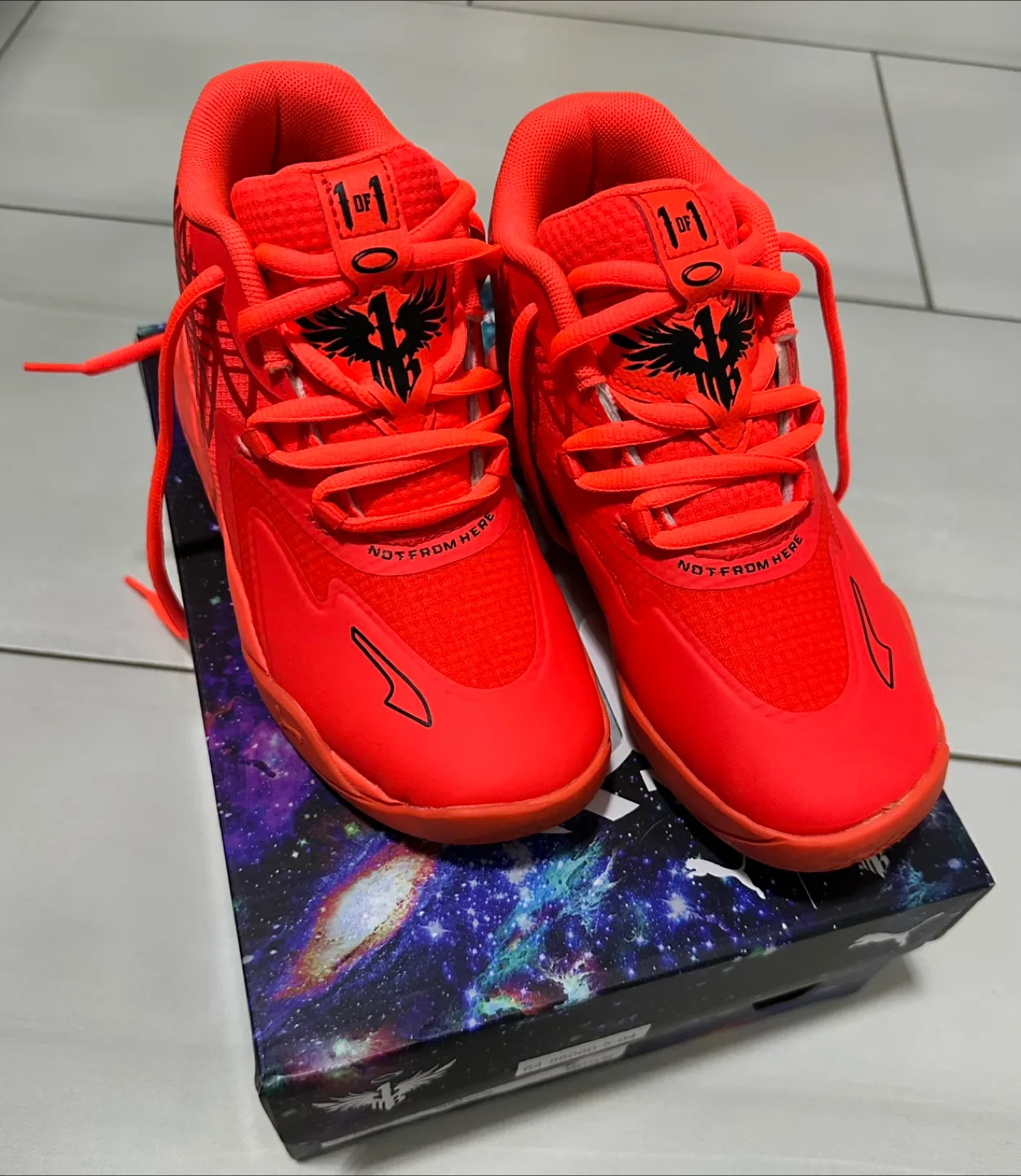 Puma Melo MB.01 Lo Red Blast Shoes, with box thumbnail