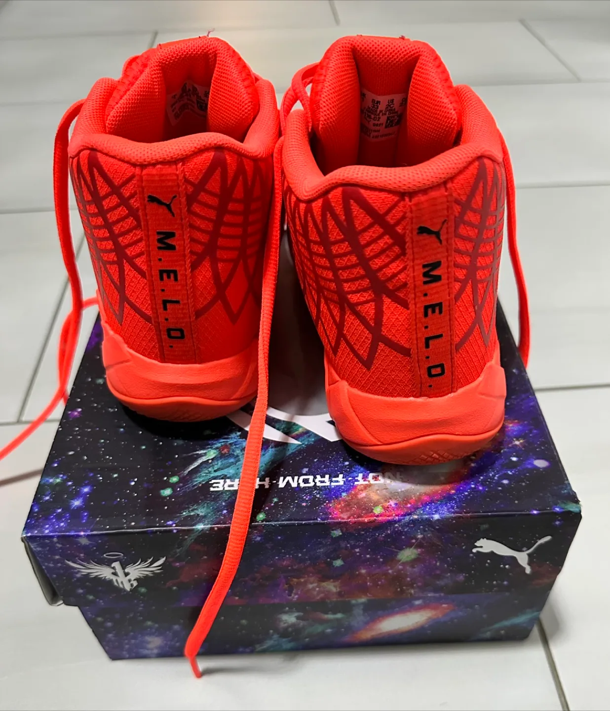 Puma Melo MB.01 Lo Red Blast Shoes, with box image indicator(3)