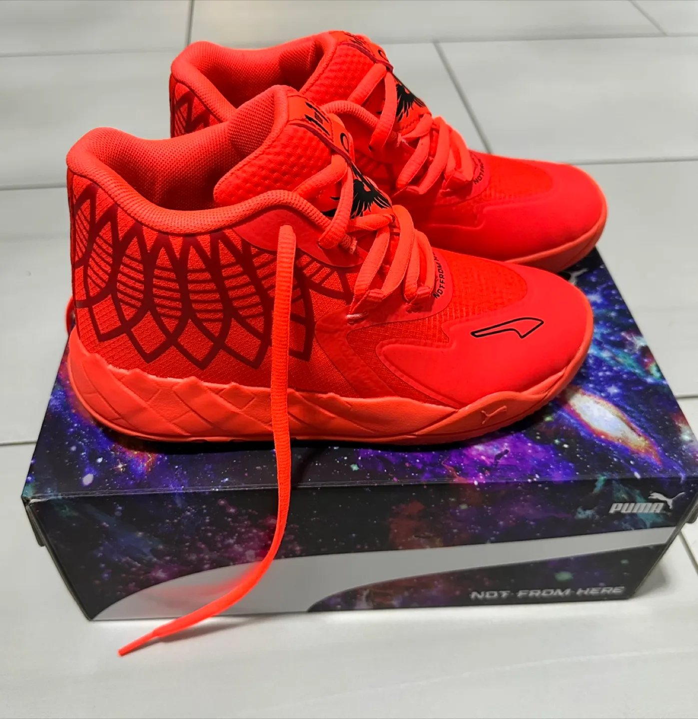 Puma Melo MB.01 Lo Red Blast Shoes, with box image indicator(2)